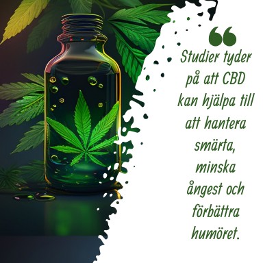 CBD kan hjälpa till att hantera smärta, minska ångest och förbättra humöret.